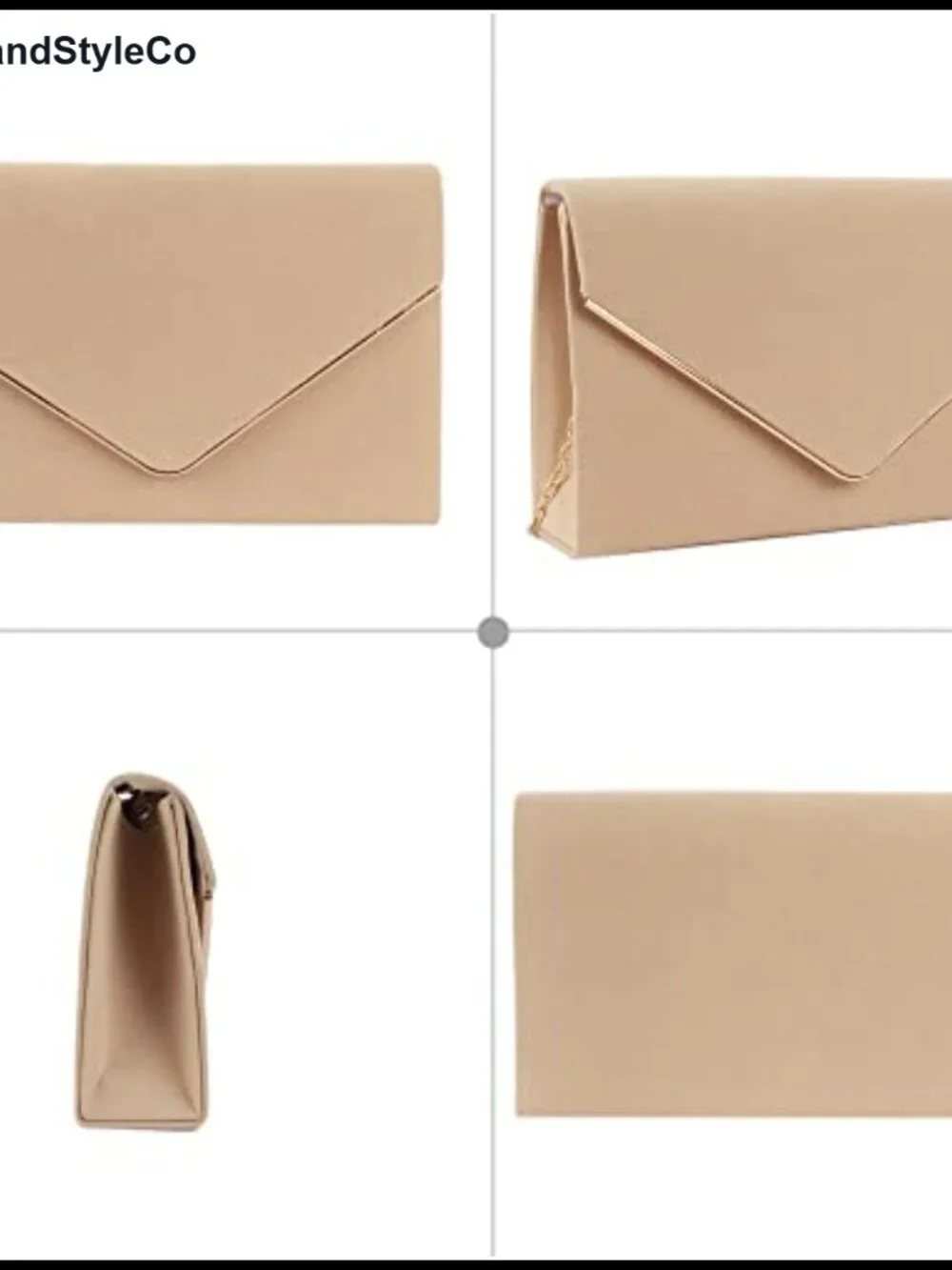 Suede Leather Envelope Clutch Crossbody Bag Detachable Chain Party Prom Wedding